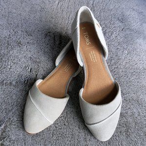 TOMS Jutti D'orsay Flats in Drizzle Gray Suede